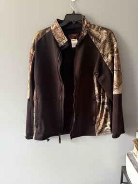 Realtree Camo and Black Full-Zip Softshell Jacket